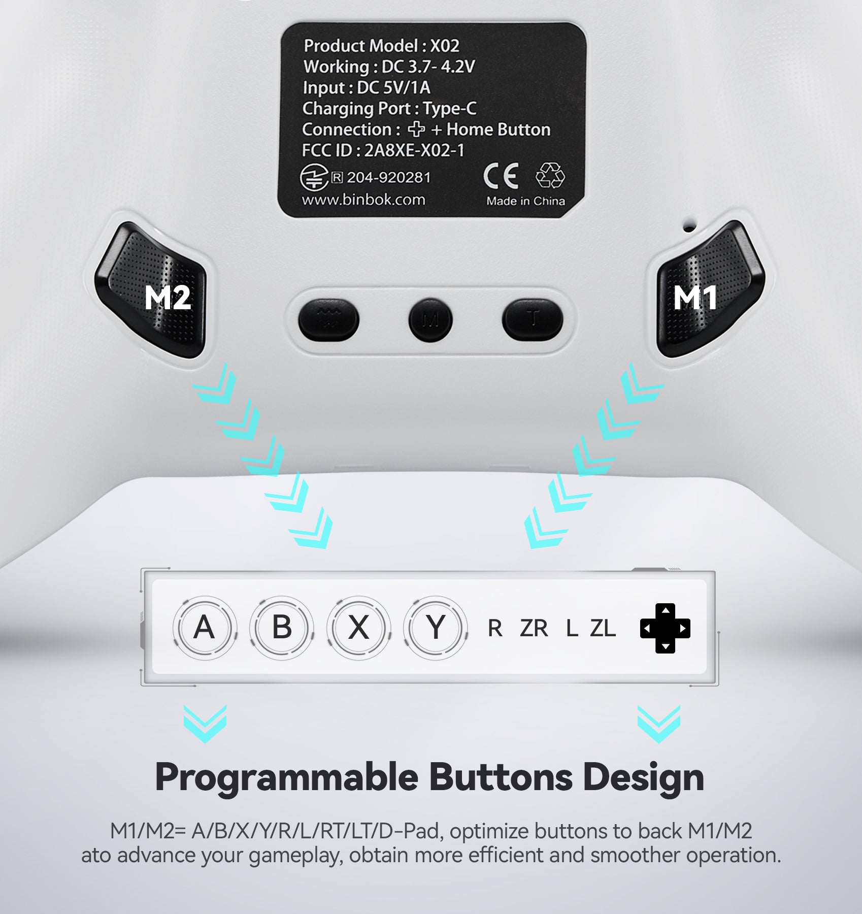 BINBOK EVO Game Controller-White