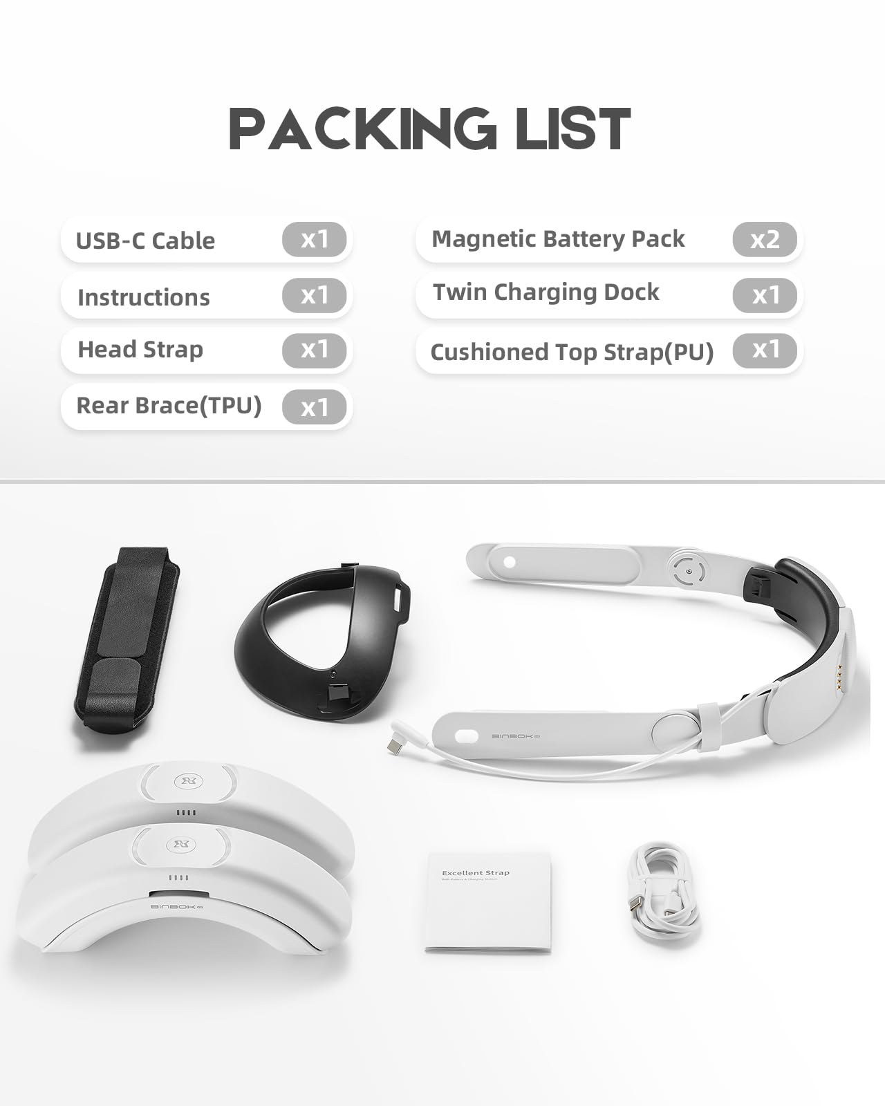 BINBOK VR T3S Plus Head Strap for Quest 3/3S