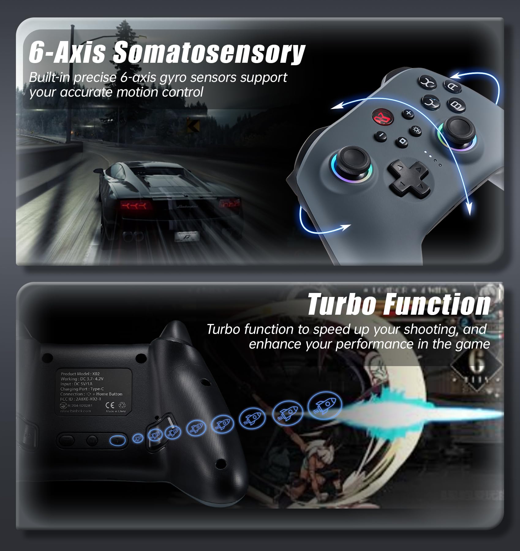 BINBOK EVO Game Controller-Gray