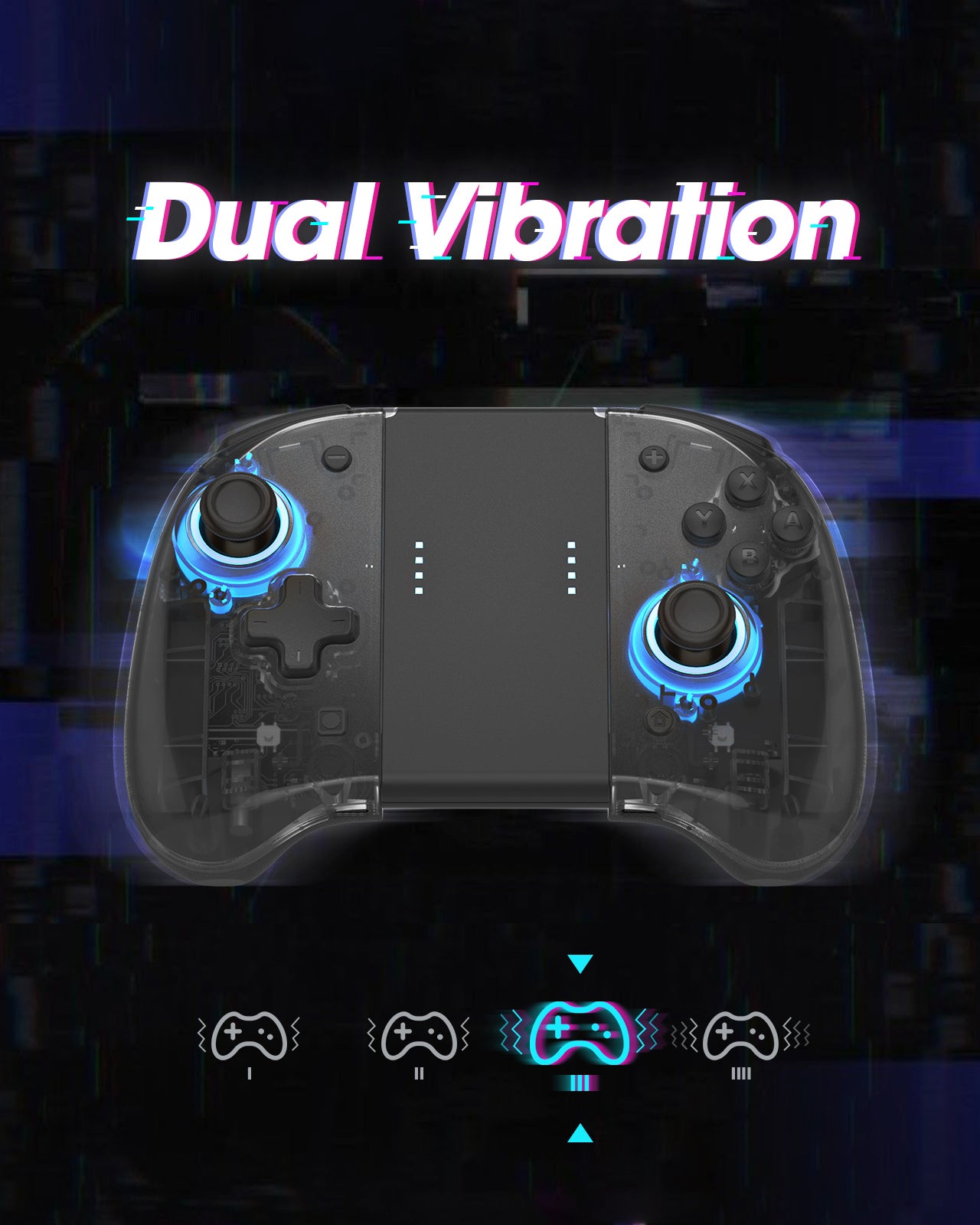 DOYOKY Classic RGB Joycon - Black Semi-transparent