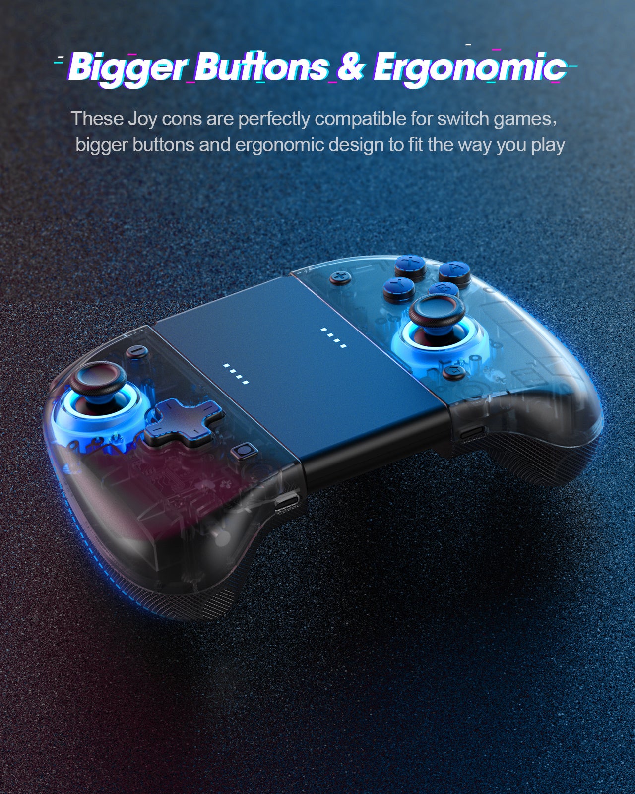 DOYOKY Classic RGB Joycon - Black Semi-transparent