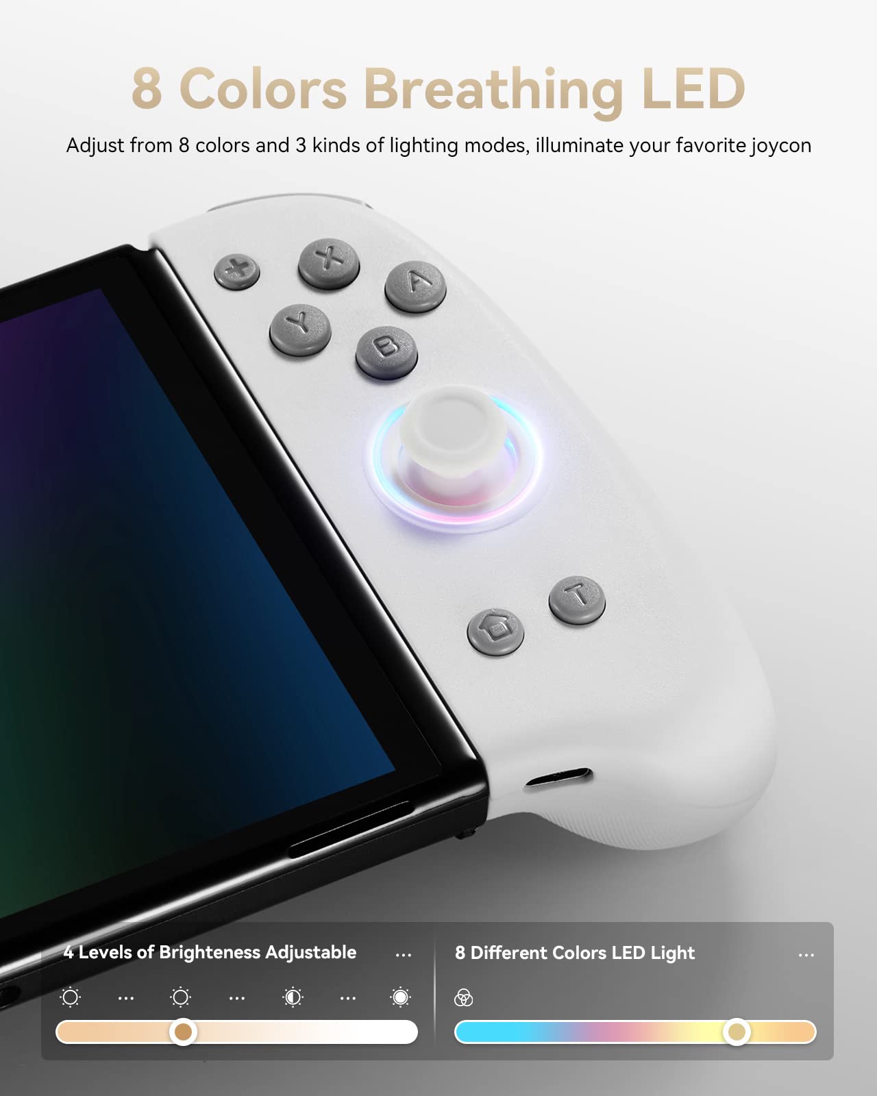 DOYOKY Classic RGB Joycon Slim Edition-White