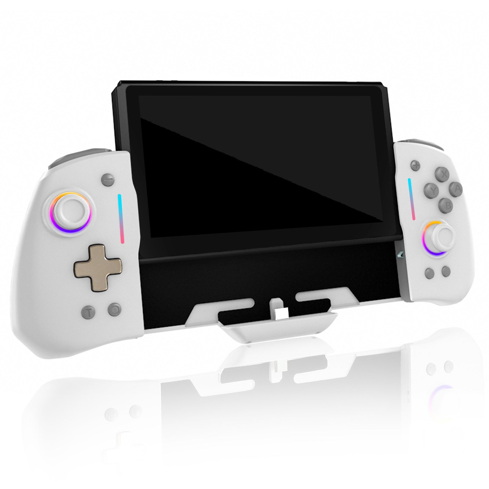 用於 Switch/Switch OLED 的有線 RGB Joycon 控制器 - 透明