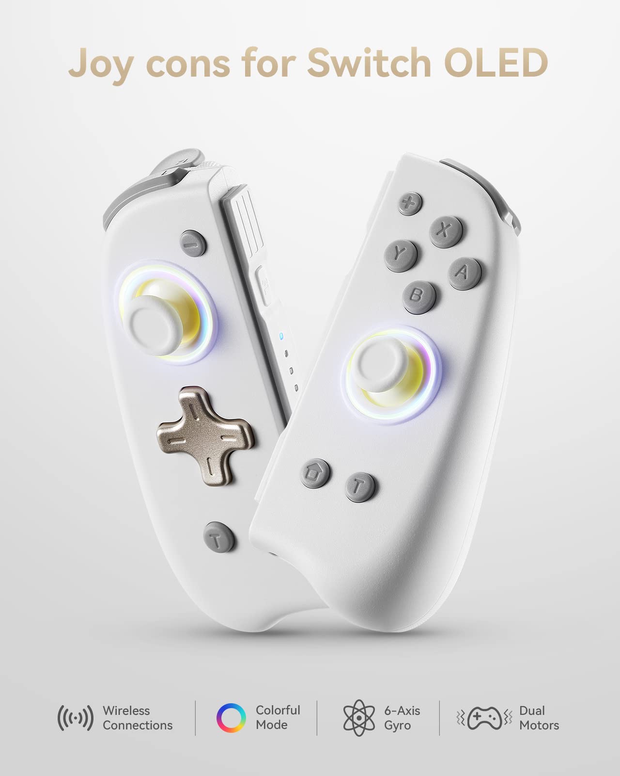 DOYOKY Classic RGB Joycon Slim Edition-White