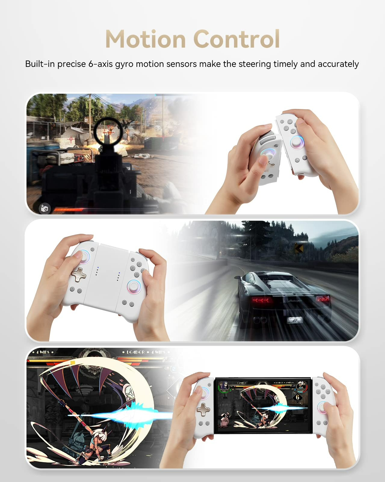 DOYOKY Classic RGB Joycon Slim Edition-White